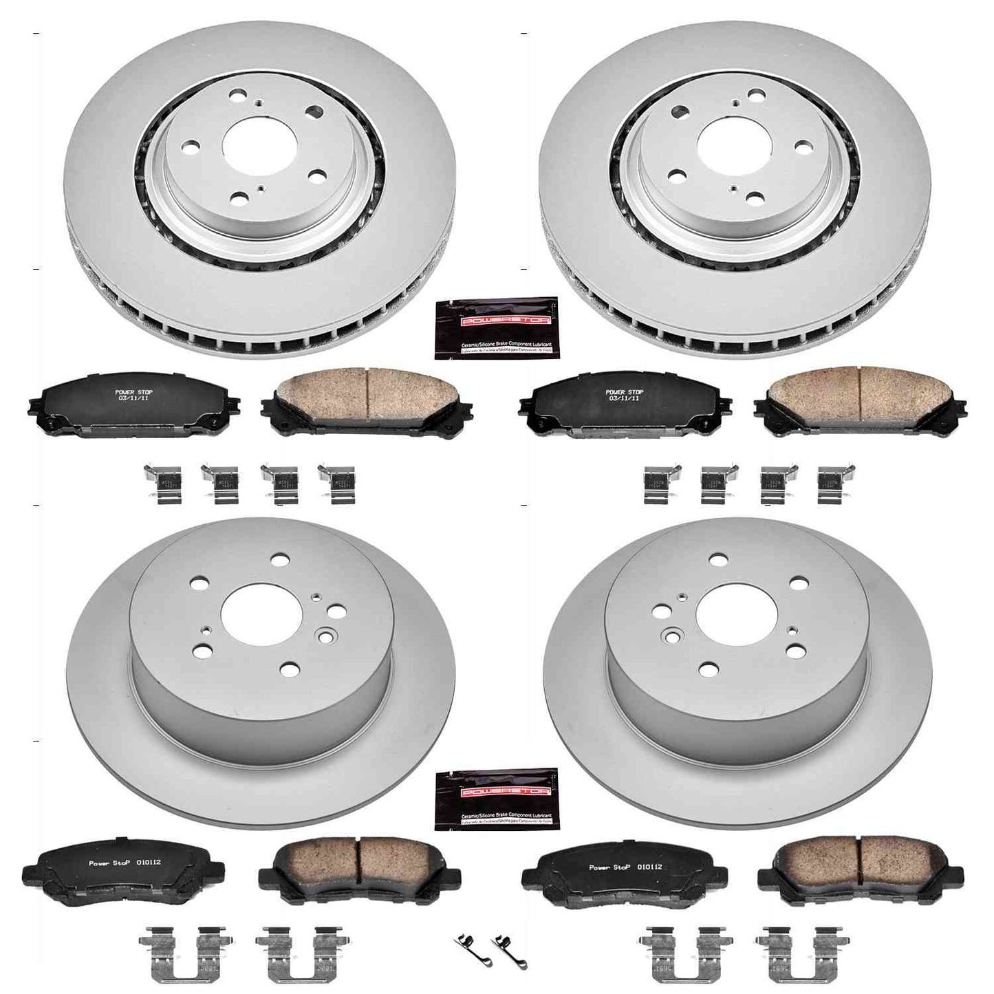 PowerStop Power Stop 08-13 Toyota Highlander Front & Rear Z17 Evolution Geomet Coated Brake Kit CRK4129
