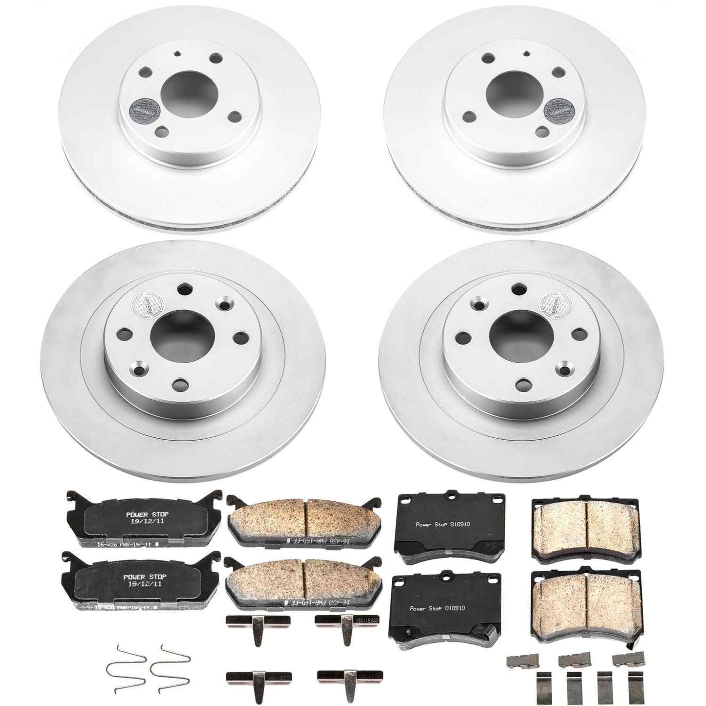 PowerStop Power Stop 91-96 Ford Escort Front & Rear Z17 Evolution Geomet Coated Brake Kit CRK4238