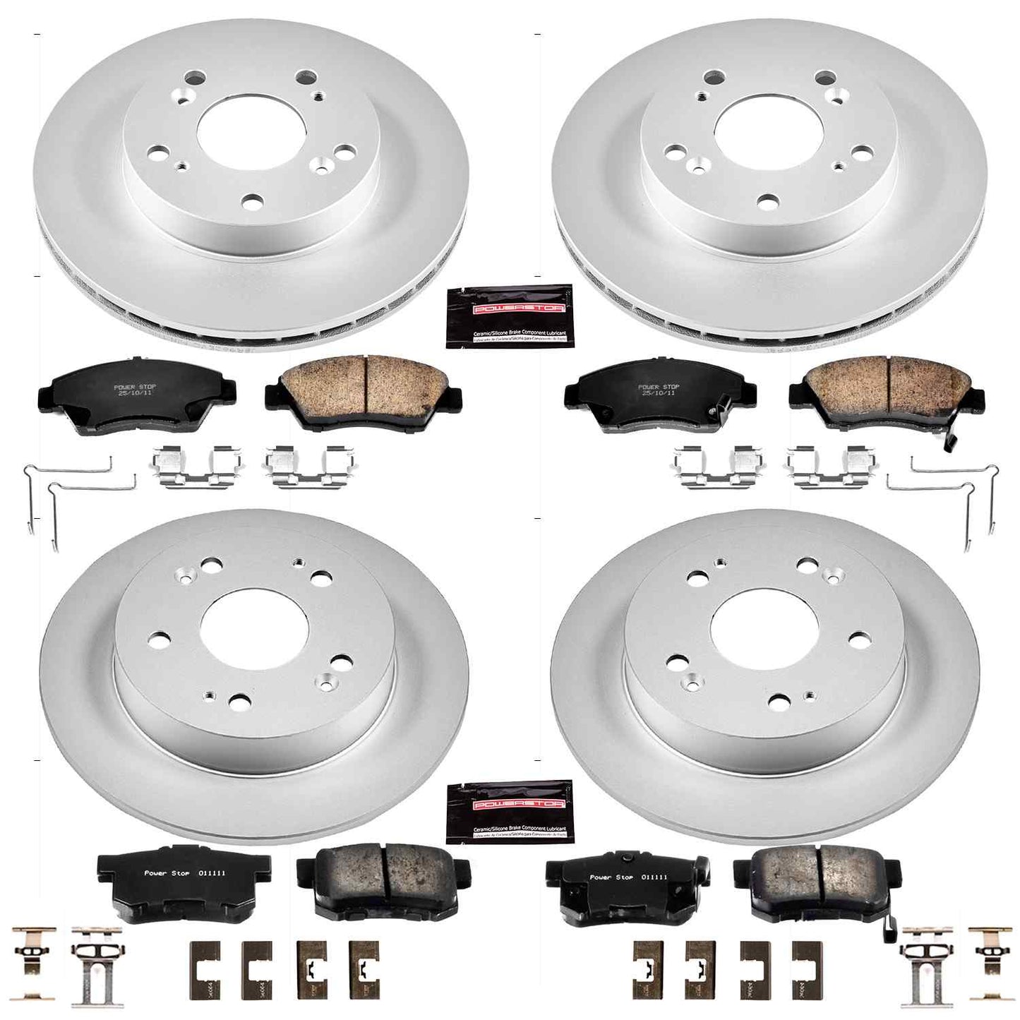 PowerStop Power Stop 09-11 Honda Civic Front & Rear Z17 Evolution Geomet Coated Brake Kit CRK4276