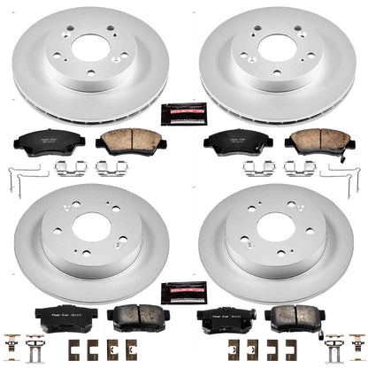 PowerStop Power Stop 09-11 Honda Civic Front & Rear Z17 Evolution Geomet Coated Brake Kit CRK4276