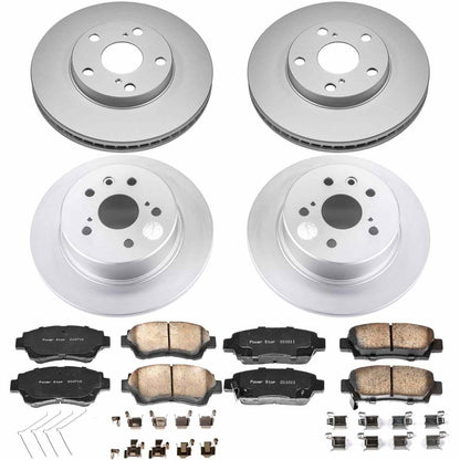 PowerStop Power Stop 95-97 Toyota Avalon Front & Rear Z17 Evolution Geomet Coated Brake Kit CRK4359