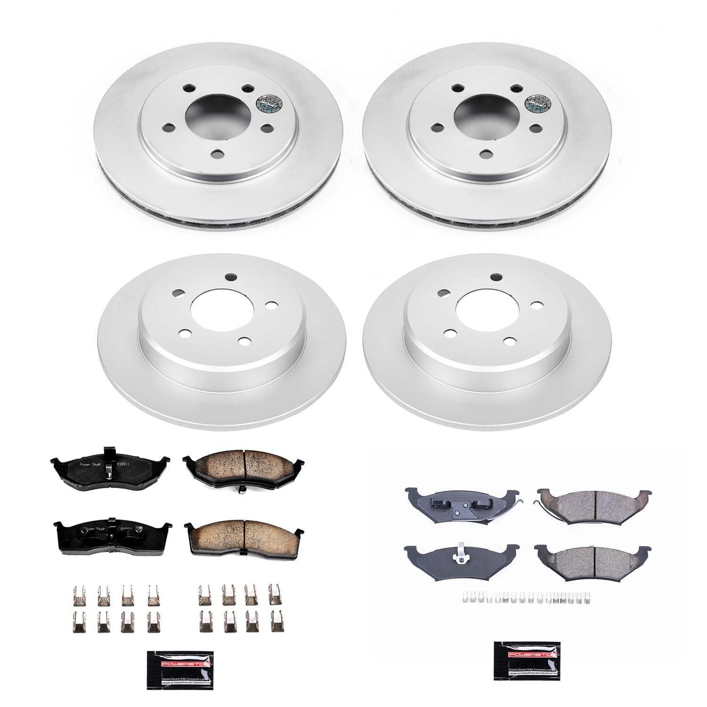 PowerStop Power Stop 97-99 Chrysler Town & Country Front & Rear Z17 Evolution Geomet Coated Brake Kit CRK4394