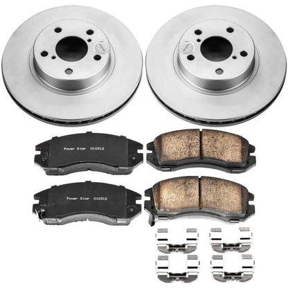 PowerStop Power Stop 93-96 Subaru Impreza Front Z17 Evolution Geomet Coated Brake Kit CRK443
