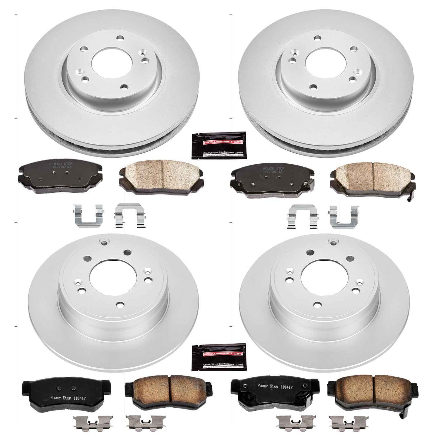 PowerStop Power Stop 06-08 Hyundai Sonata Front & Rear Z17 Evolution Geomet Coated Brake Kit CRK4443