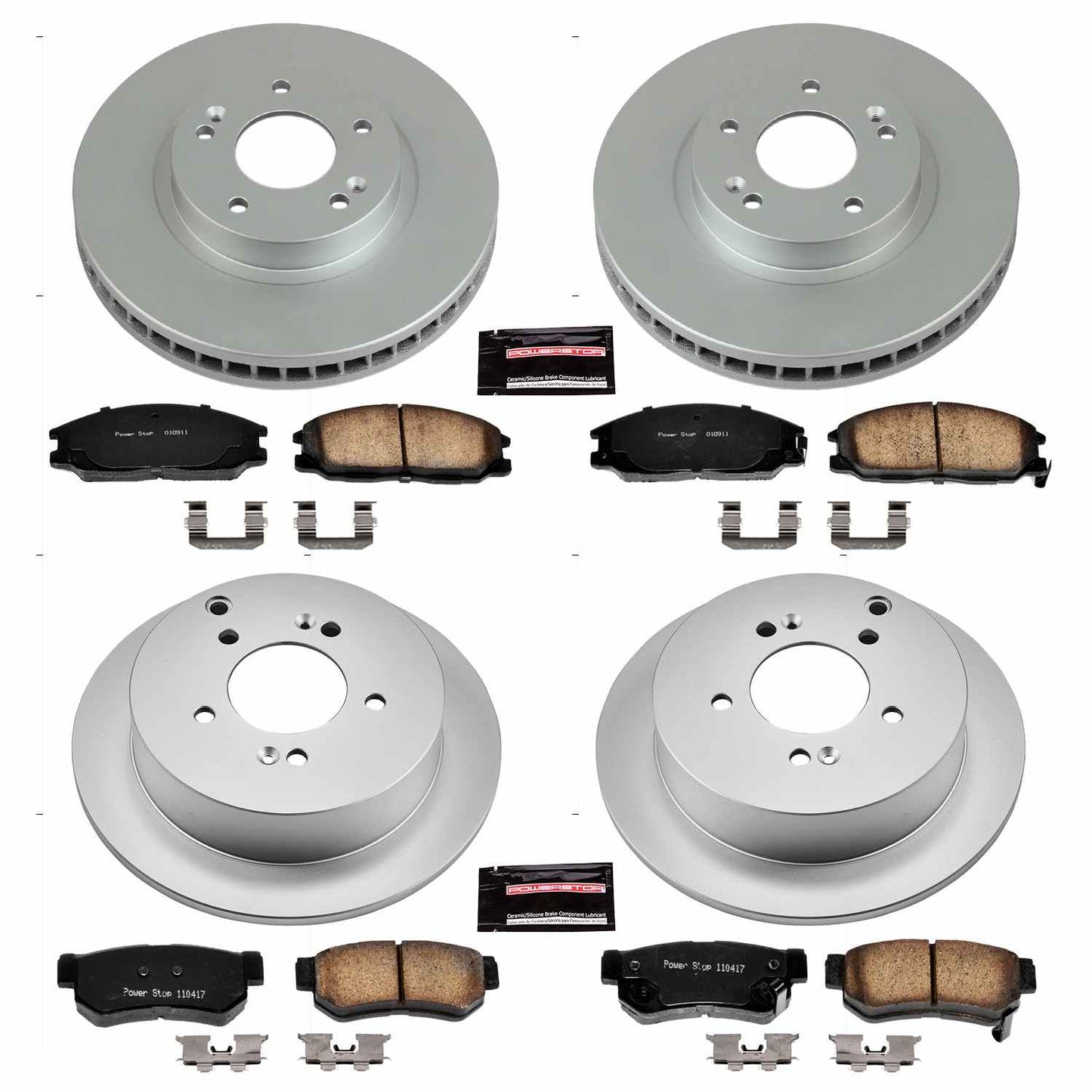PowerStop Power Stop 01-06 Hyundai Santa Fe Front & Rear Z17 Evolution Geomet Coated Brake Kit CRK4446