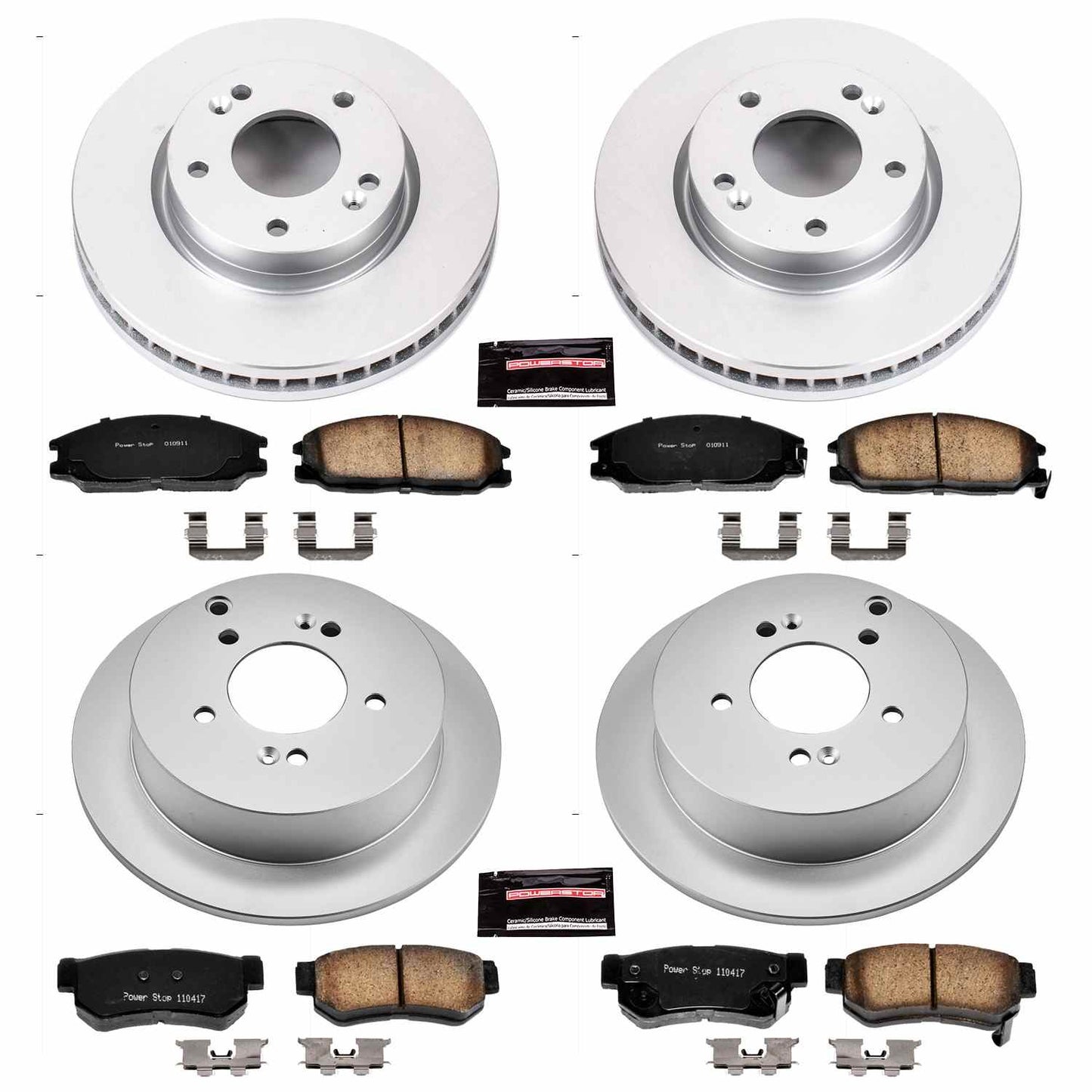 PowerStop Power Stop 01-05 Hyundai Santa Fe Front & Rear Z17 Evolution Geomet Coated Brake Kit CRK4447