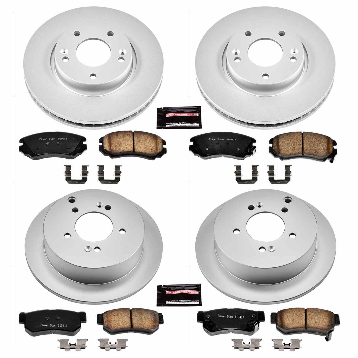 PowerStop Power Stop 05-09 Hyundai Tucson Front & Rear Z17 Evolution Geomet Coated Brake Kit CRK4448