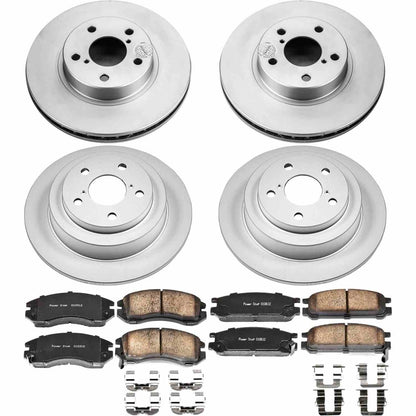 PowerStop Power Stop 93-96 Subaru Impreza Front & Rear Z17 Evolution Geomet Coated Brake Kit CRK444