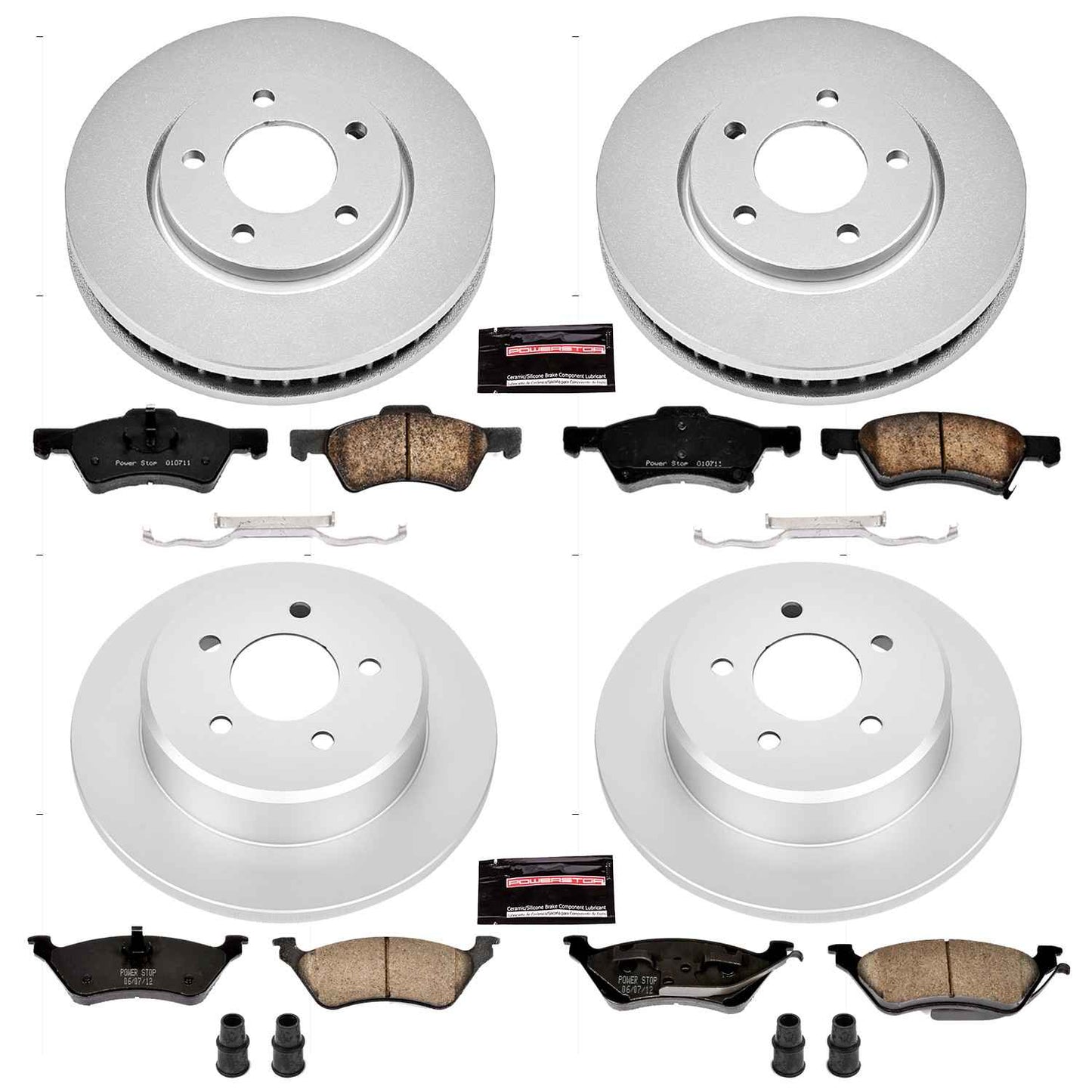 PowerStop Power Stop 01-07 Chrysler Town & Country Front & Rear Z17 Evolution Geomet Coated Brake Kit CRK4458