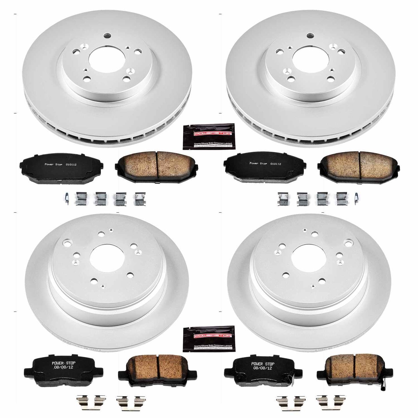 PowerStop Power Stop 02-04 Honda Odyssey Front & Rear Z17 Evolution Geomet Coated Brake Kit CRK4459