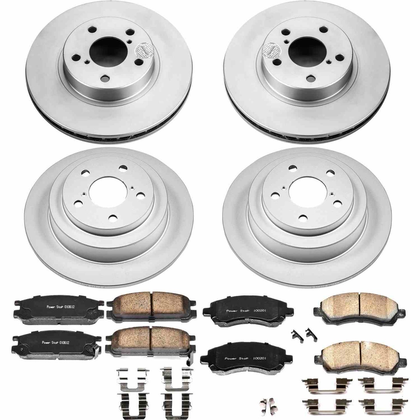 PowerStop Power Stop 97-99 Subaru Legacy Front & Rear Z17 Evolution Geomet Coated Brake Kit CRK446