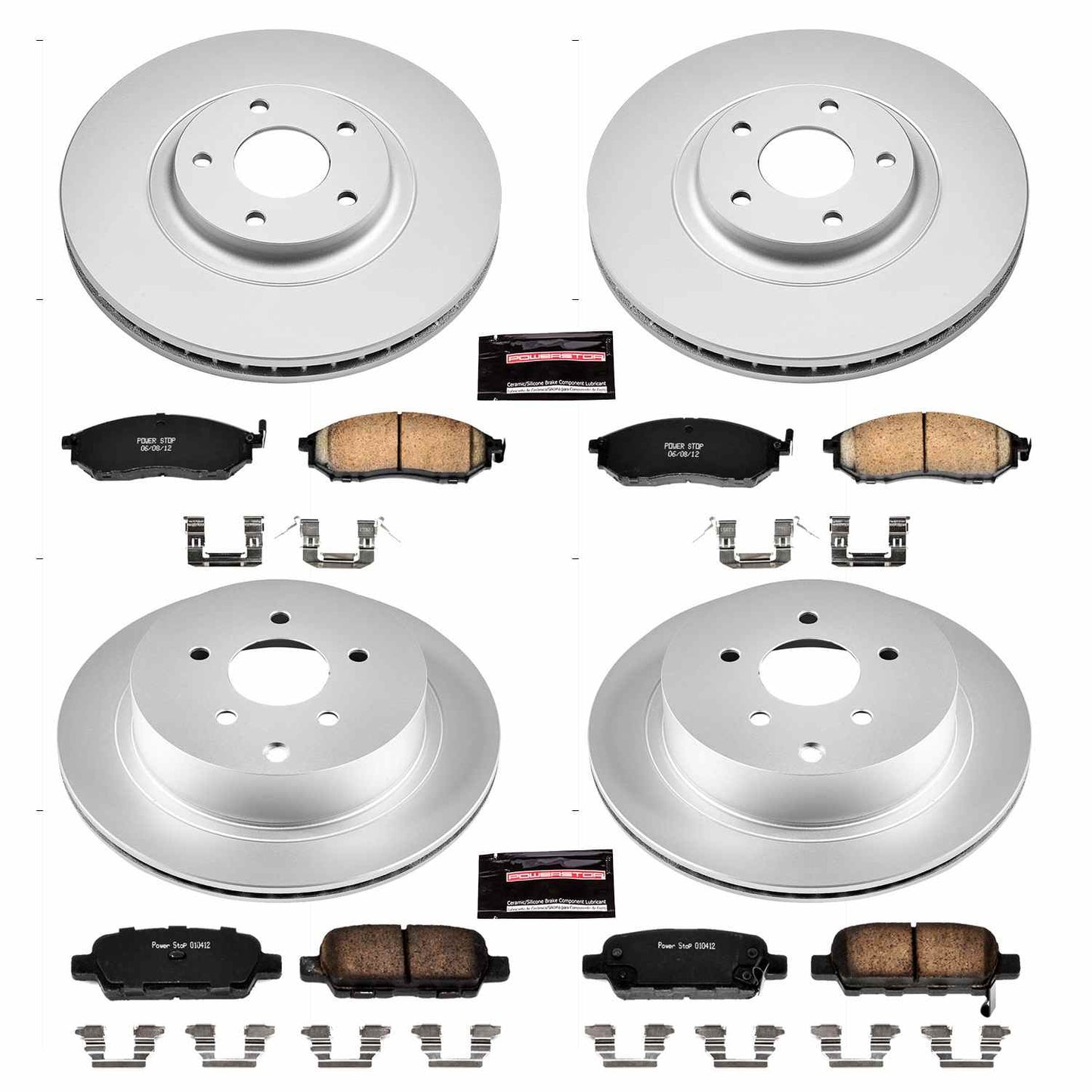 PowerStop Power Stop 11-14 Nissan Murano Front & Rear Z17 Evolution Geomet Coated Brake Kit CRK4476