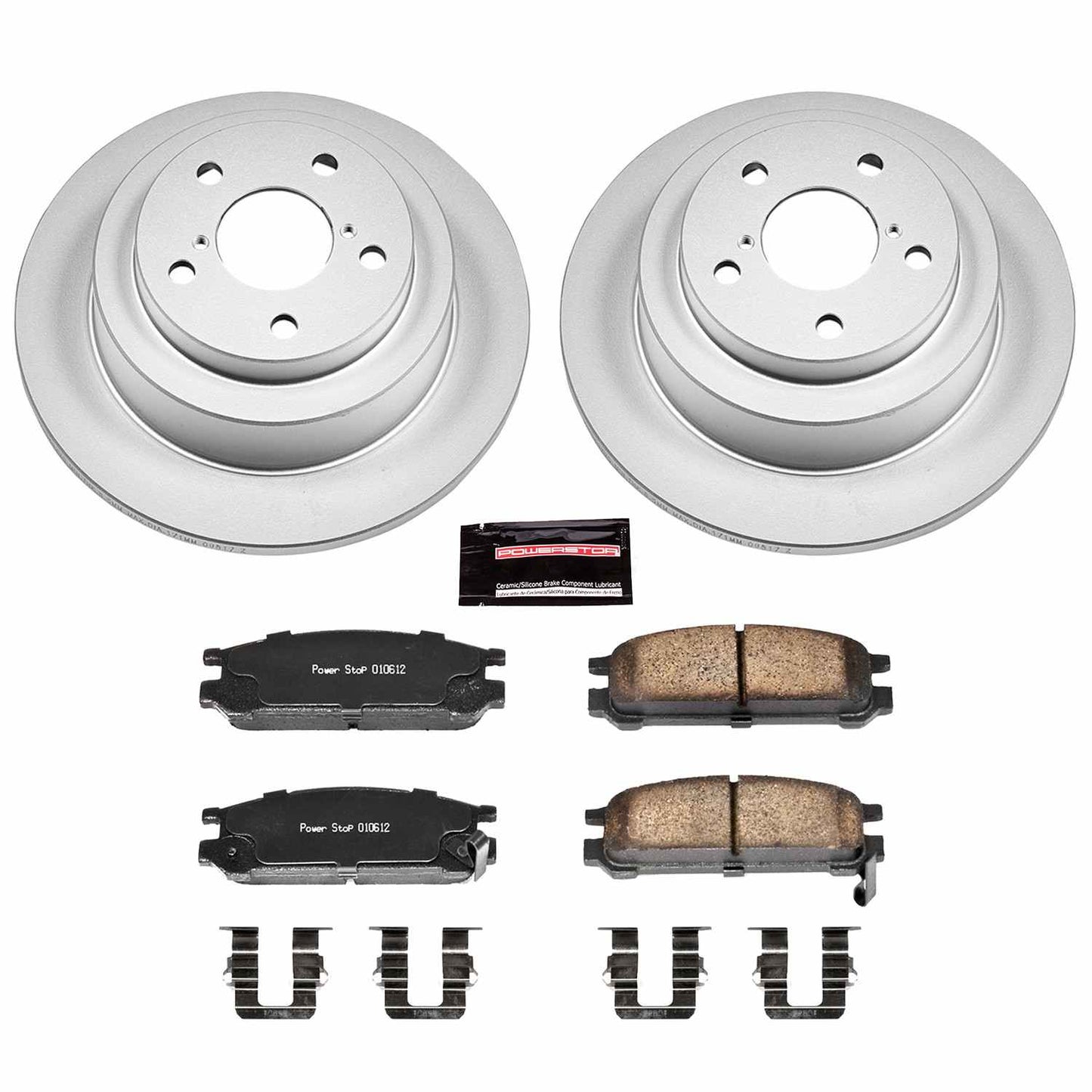 PowerStop Power Stop 93-96 Subaru Impreza Rear Z17 Evolution Geomet Coated Brake Kit CRK448