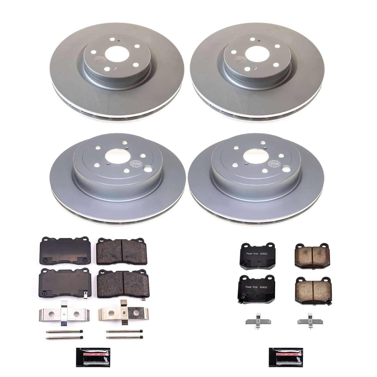 PowerStop Power Stop 15-17 Subaru WRX STI Front & Rear Z17 Coated Brake Kit CRK4490