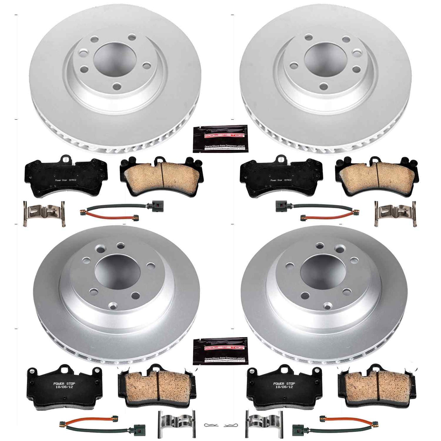PowerStop Power Stop 07-15 Audi Q7 Front & Rear Z23 Evolution Sport Coated Brake Kit CRK4500