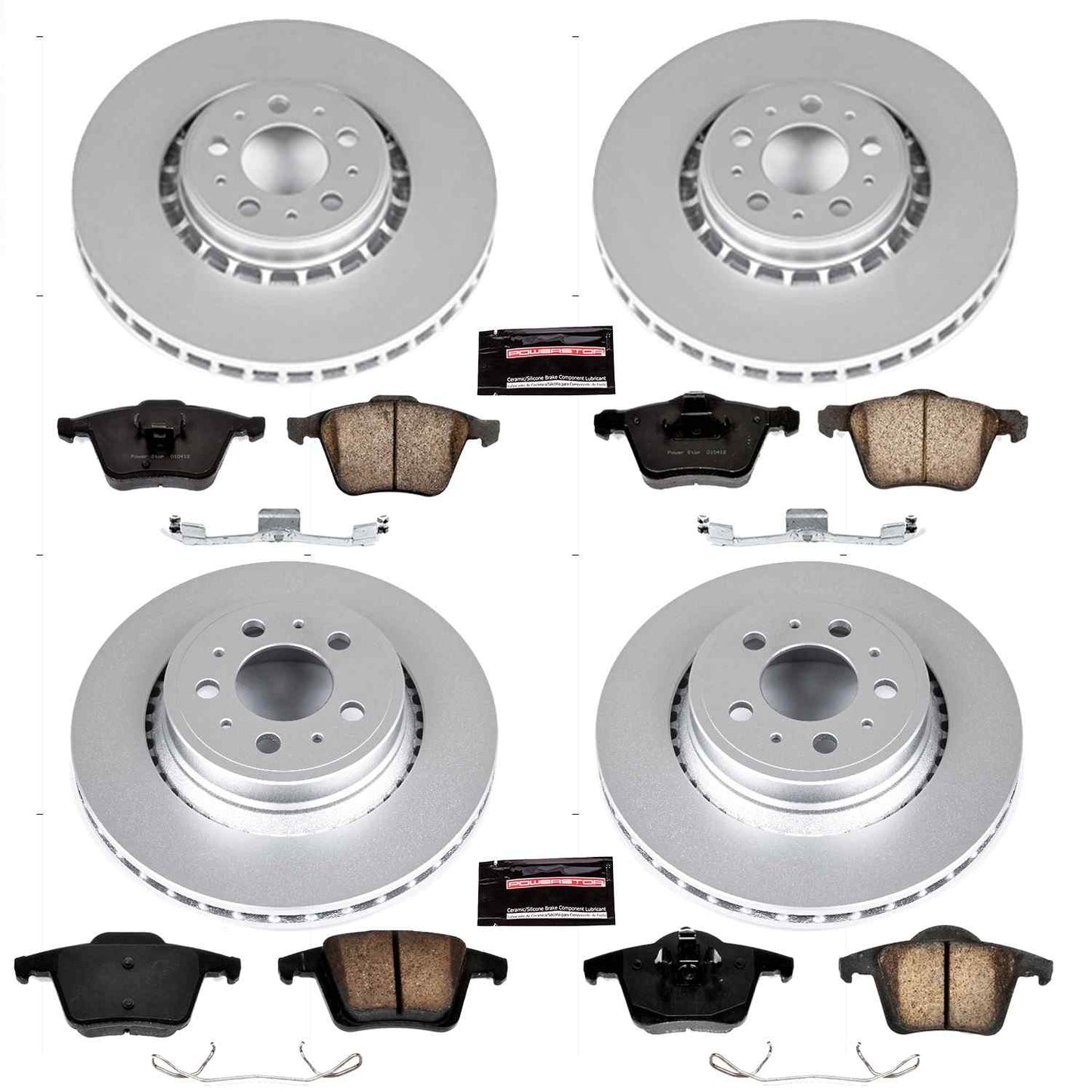 PowerStop Power Stop 03-14 Volvo XC90 Front & Rear Z23 Evolution Sport Coated Brake Kit CRK4502