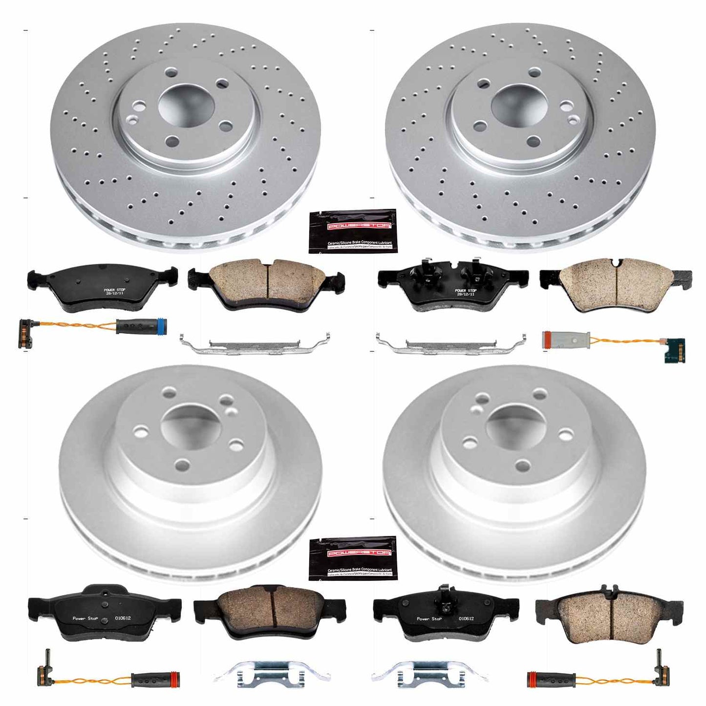 PowerStop Power Stop 2006 Mercedes-Benz E500 Front & Rear Z23 Evolution Sport Coated Brake Kit CRK4516