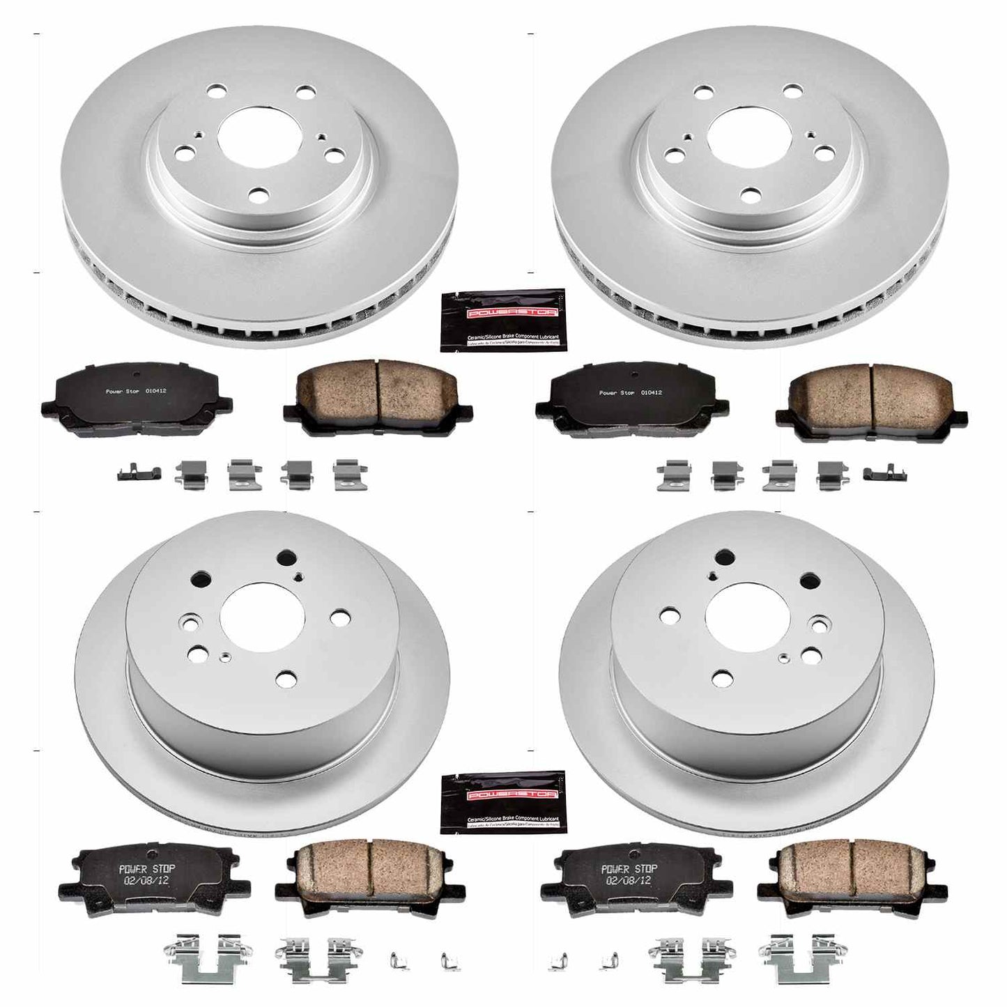 PowerStop Power Stop 04-07 Toyota Highlander Front & Rear Z17 Evolution Geomet Coated Brake Kit CRK4531