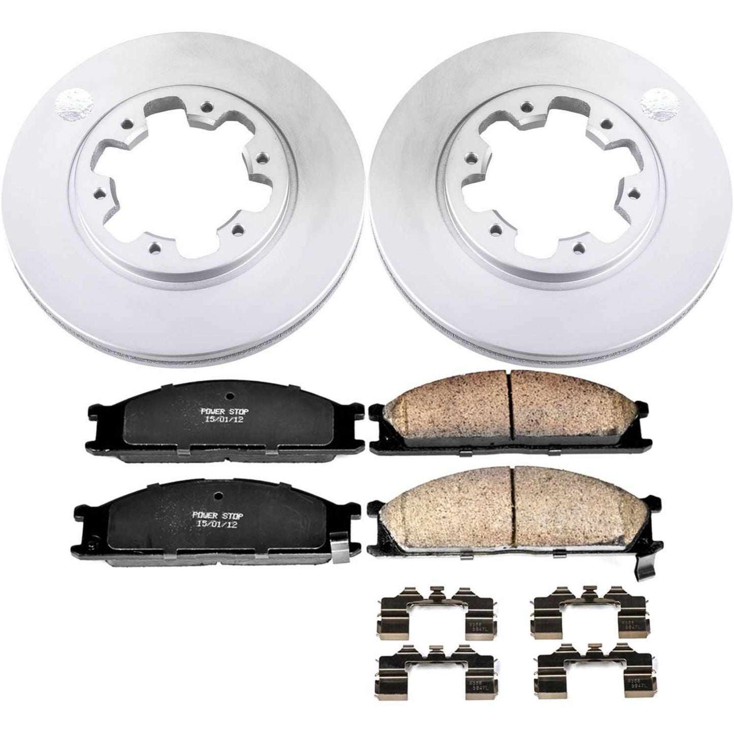 PowerStop Power Stop 86-94 Nissan D21 Front Z17 Evolution Geomet Coated Brake Kit CRK4837