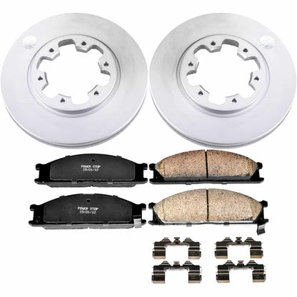 PowerStop Power Stop 86-94 Nissan D21 Front Z17 Evolution Geomet Coated Brake Kit CRK4837