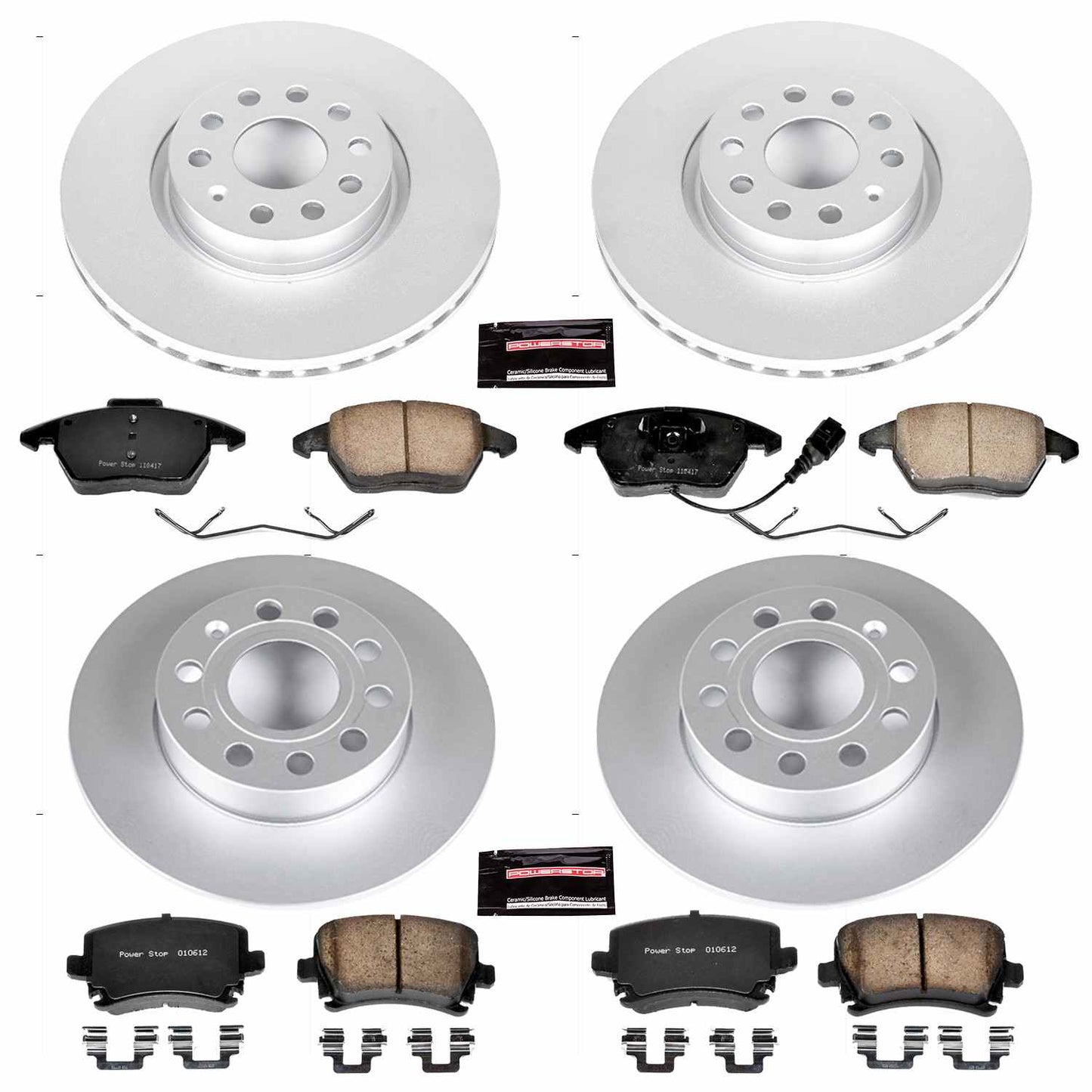 PowerStop Power Stop 2008 Audi A3 Front & Rear Z23 Evolution Sport Coated Brake Kit CRK5363