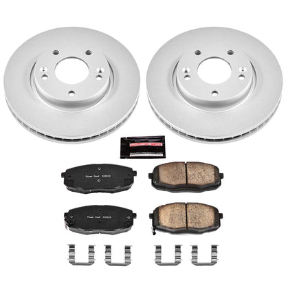 PowerStop Power Stop 09-12 Hyundai Elantra Front Z17 Evolution Geomet Coated Brake Kit CRK5366