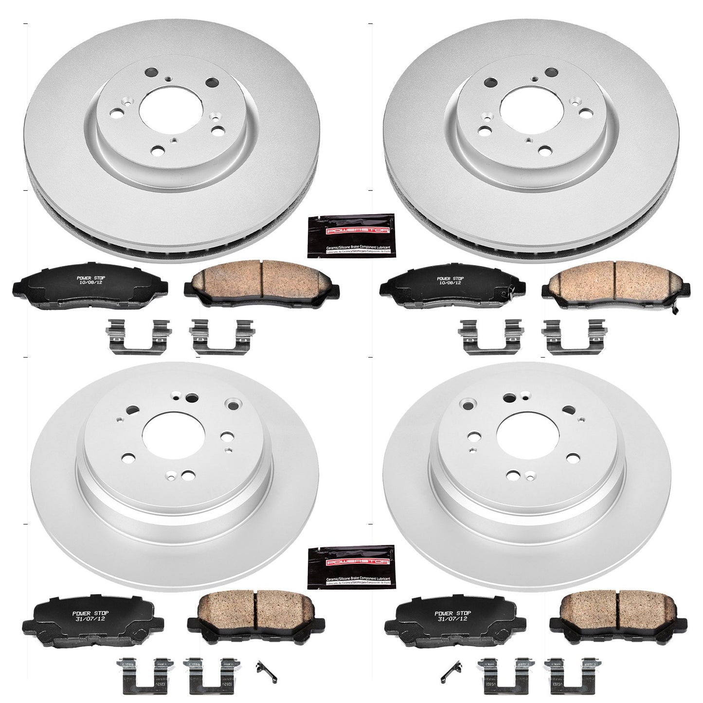 PowerStop Power Stop 07-13 Acura MDX Front & Rear Z17 Evolution Geomet Coated Brake Kit CRK5369