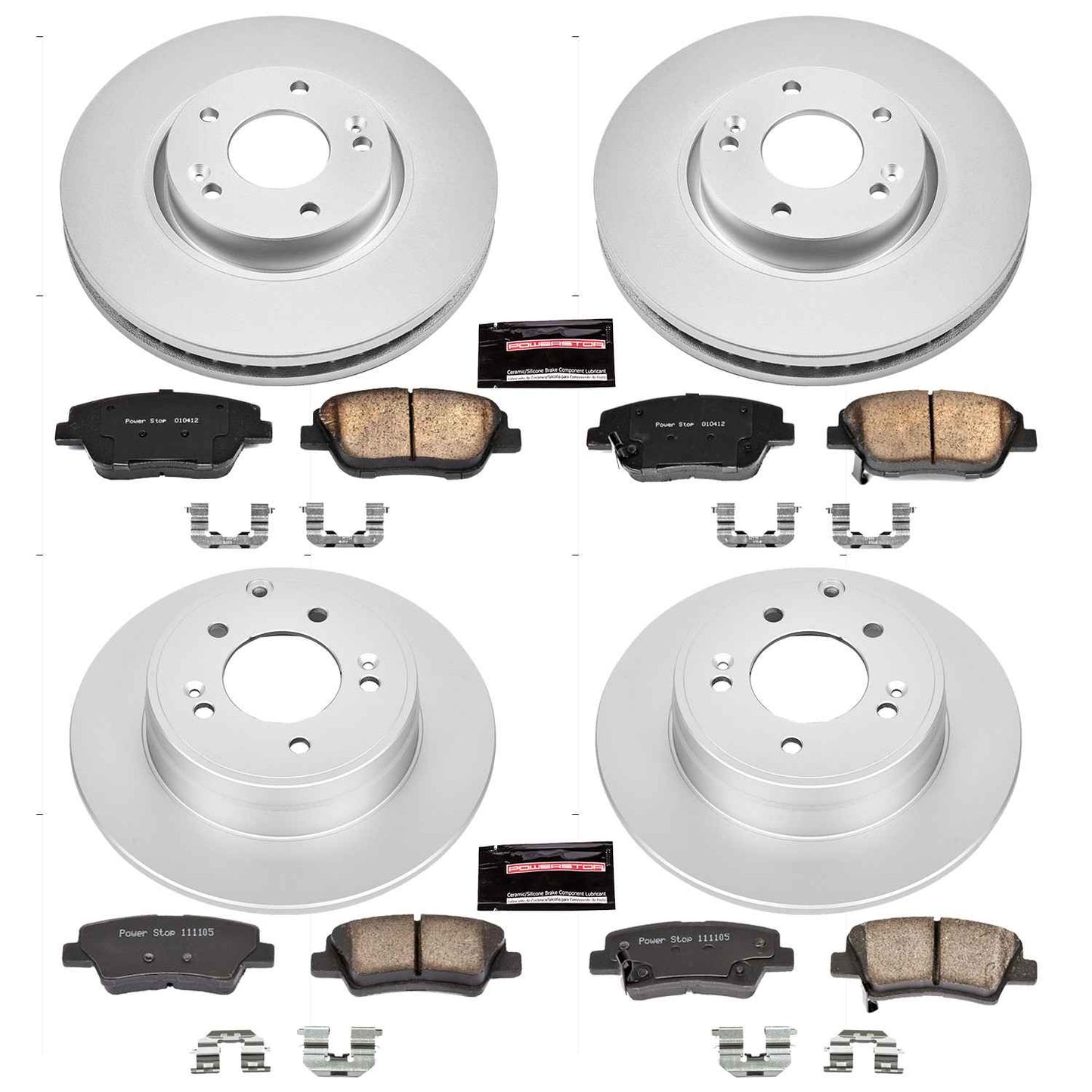PowerStop Power Stop 10-15 Hyundai Sonata Front & Rear Z17 Evolution Geomet Coated Brake Kit CRK5376