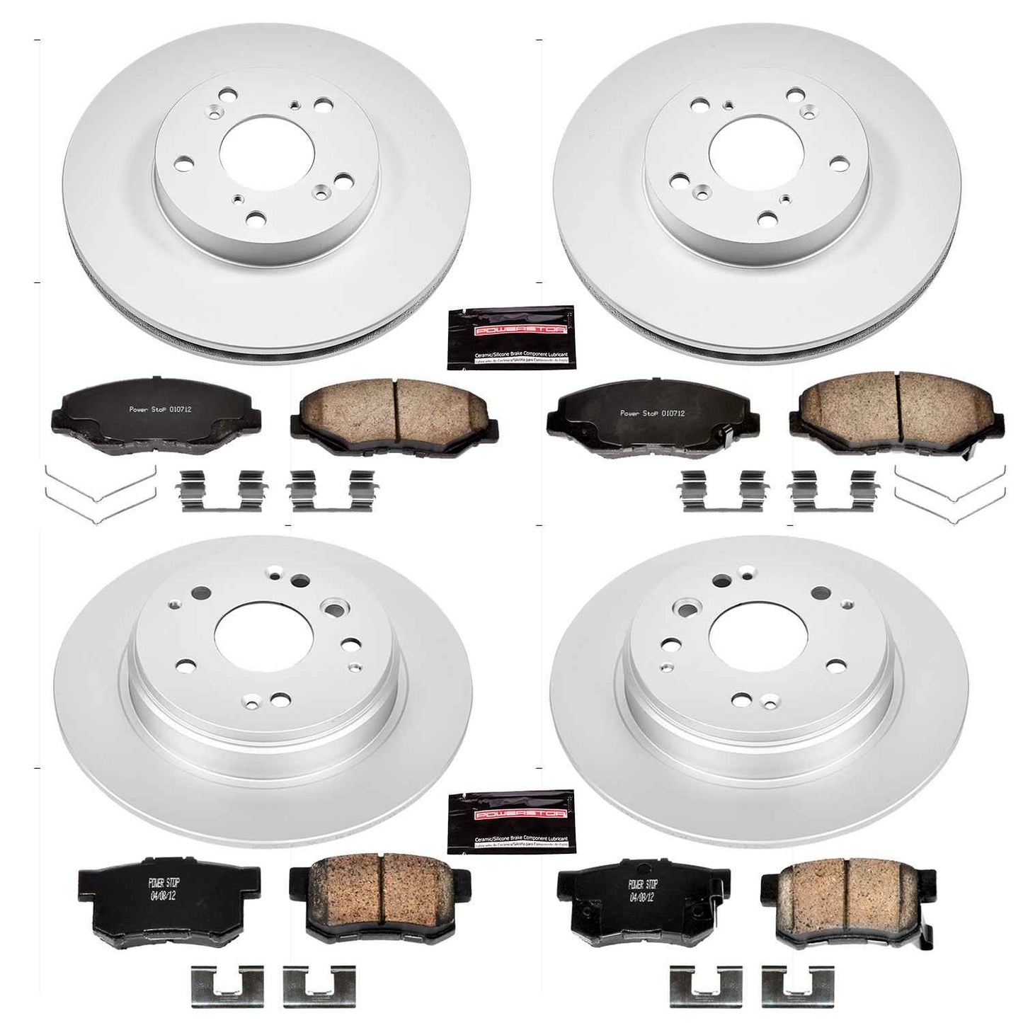 PowerStop Power Stop 03-11 Honda Element Front & Rear Z17 Evolution Geomet Coated Brake Kit CRK5389
