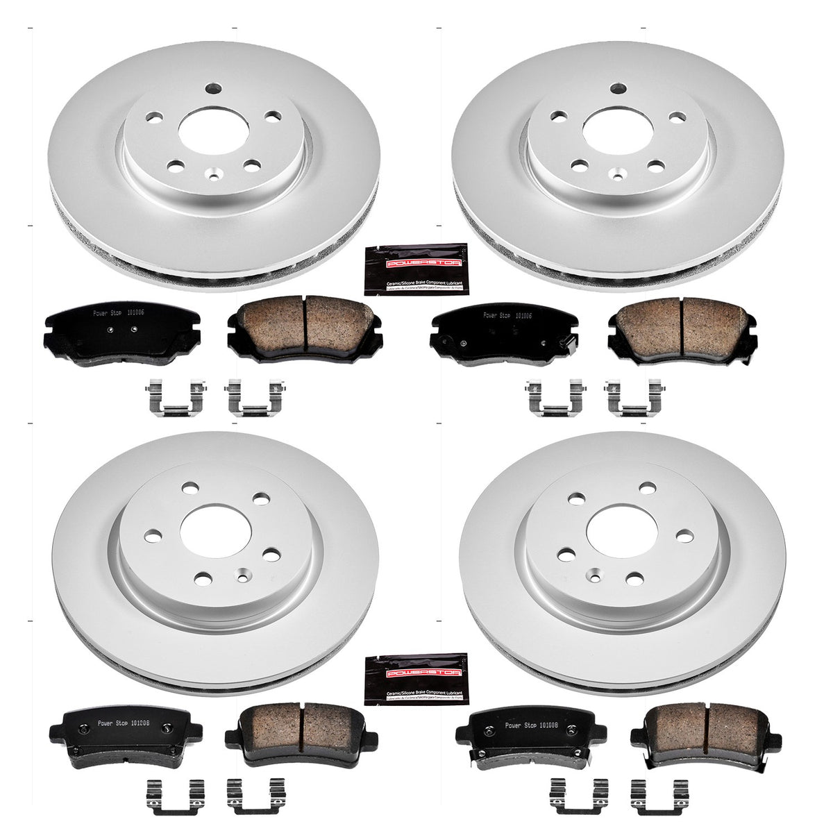 PowerStop Power Stop 2010 Buick Allure Front & Rear Z17 Evolution Geomet Coated Brake Kit CRK5515