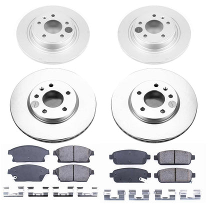 PowerStop Power Stop 12-17 Buick Verano Front & Rear Z17 Evolution Geomet Coated Brake Kit CRK5555