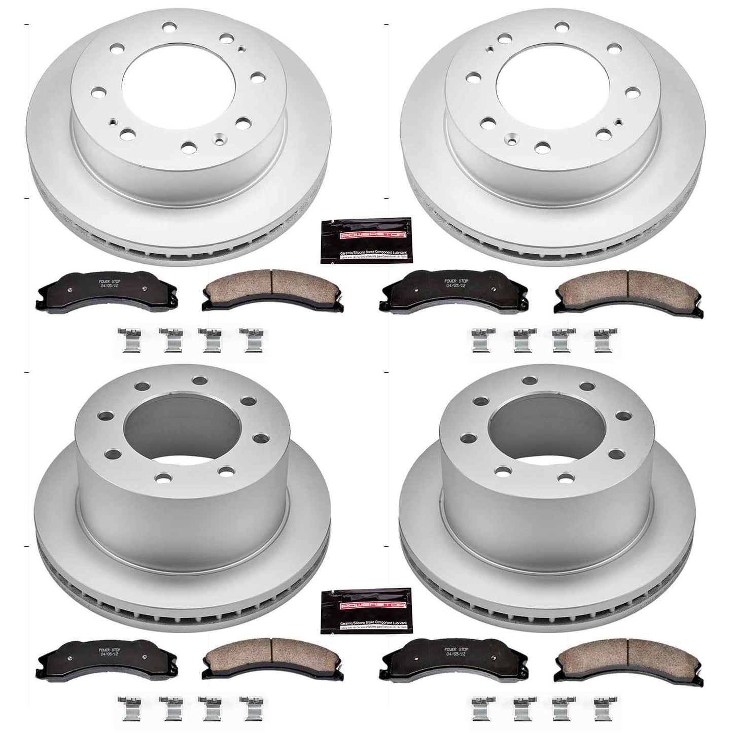 PowerStop Power Stop 2011 Chevrolet Silverado 3500 HD Front & Rear Z17 Evolution Geomet Coated Brake Kit CRK5560