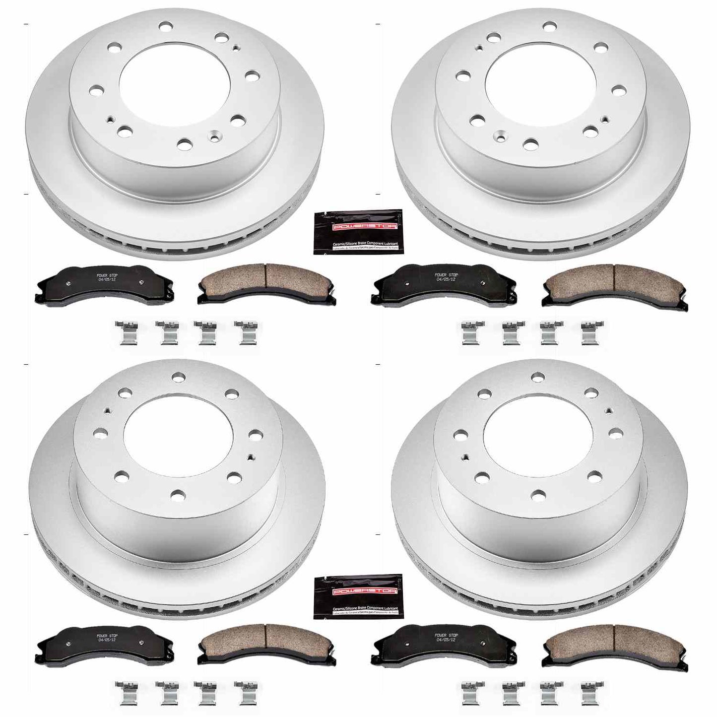 PowerStop Power Stop 2011 Chevrolet Silverado 2500 HD Front & Rear Z17 Evolution Geomet Coated Brake Kit CRK5561
