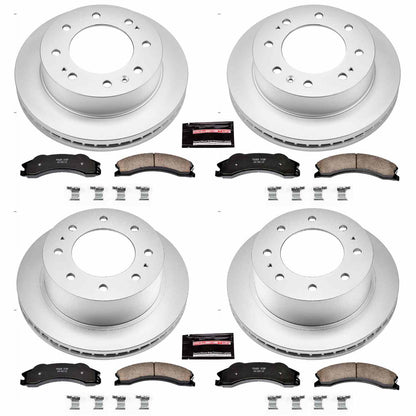 PowerStop Power Stop 2011 Chevrolet Silverado 2500 HD Front & Rear Z17 Evolution Geomet Coated Brake Kit CRK5561