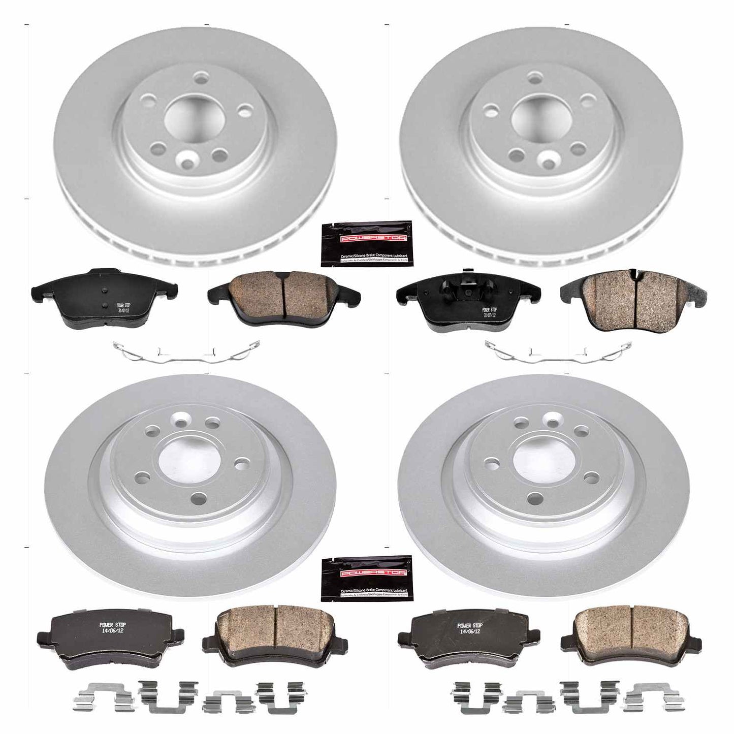 PowerStop Power Stop 11-14 Volvo S60 Front & Rear Z23 Evolution Sport Coated Brake Kit CRK5611