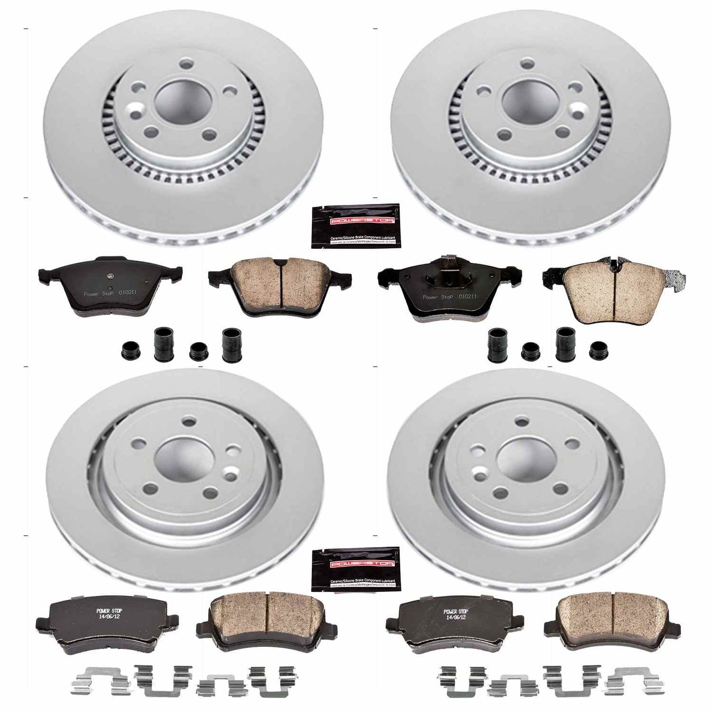PowerStop Power Stop 11-14 Volvo S60 Front & Rear Z23 Evolution Sport Coated Brake Kit CRK5614