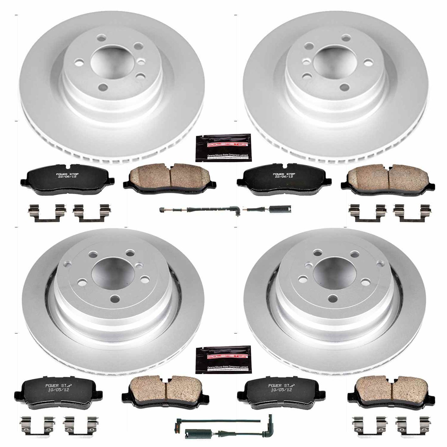 PowerStop Power Stop 06-09 Land Rover Range Rover Front & Rear Z23 Evolution Sport Coated Brake Kit CRK5632