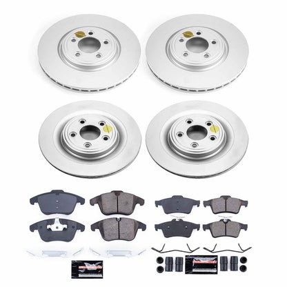 PowerStop Power Stop 06-08 Jaguar S-Type Front & Rear Z23 Evolution Sport Coated Brake Kit CRK5637