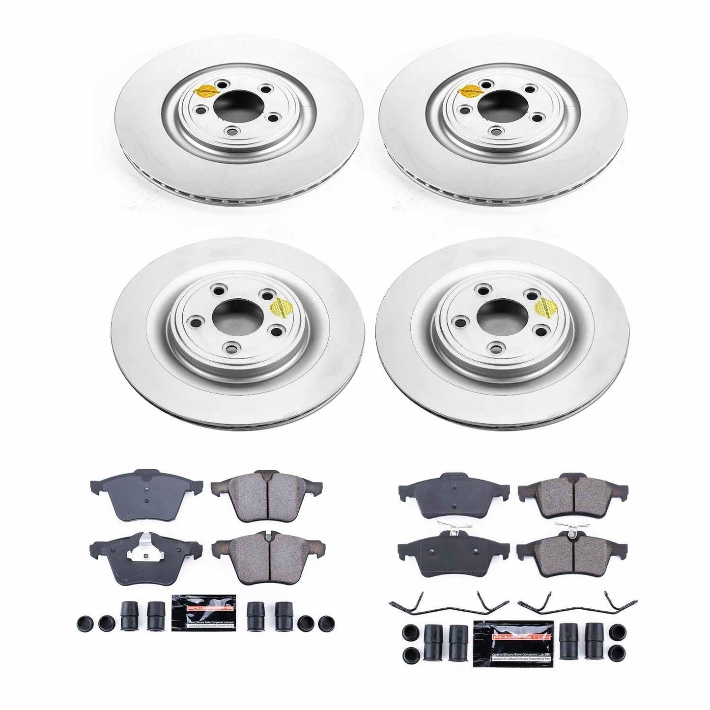 PowerStop Power Stop 07-08 Jaguar S-Type Front & Rear Z23 Evolution Sport Coated Brake Kit CRK5639