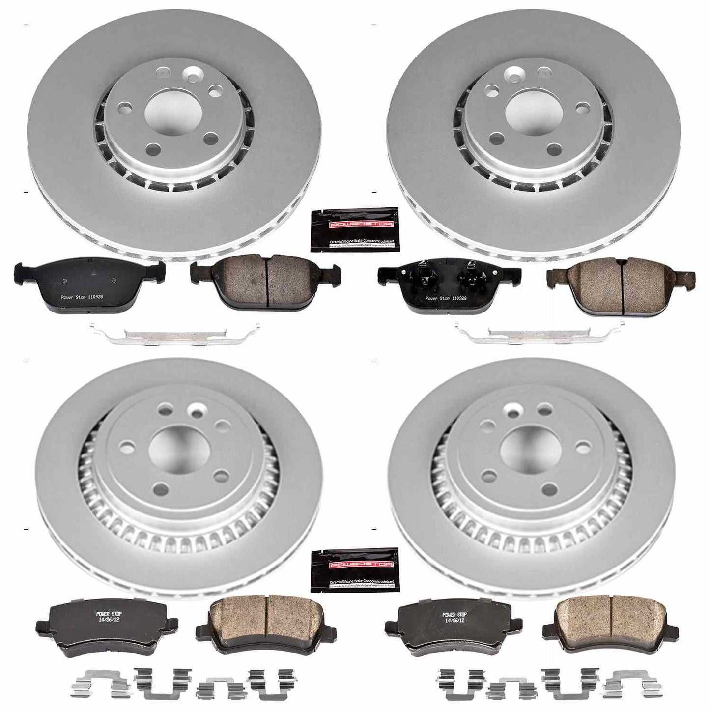 PowerStop Power Stop 10-15 Volvo XC60 Front & Rear Z23 Evolution Sport Coated Brake Kit CRK5703
