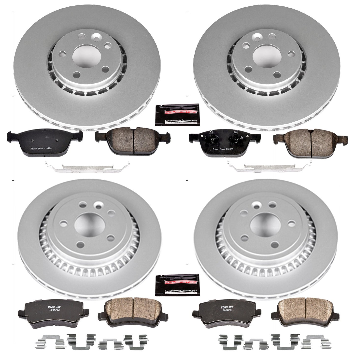 PowerStop Power Stop 10-15 Volvo XC60 Front & Rear Z23 Evolution Sport Coated Brake Kit CRK5703