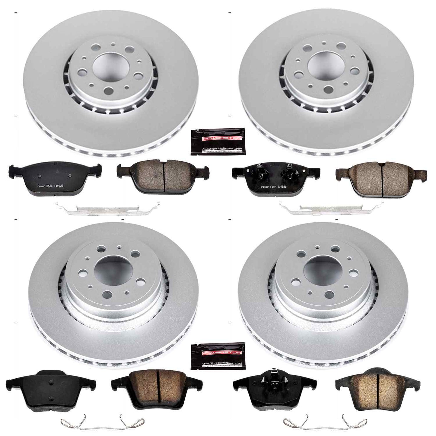 PowerStop Power Stop 03-14 Volvo XC90 Front & Rear Z23 Evolution Sport Coated Brake Kit CRK5708