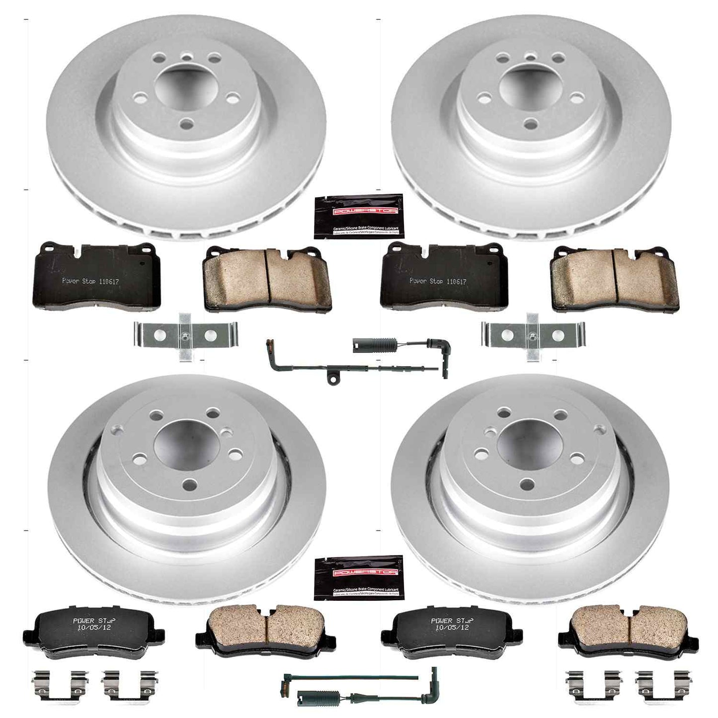PowerStop Power Stop 06-09 Land Rover Range Rover Front & Rear Z23 Evolution Sport Coated Brake Kit CRK5744