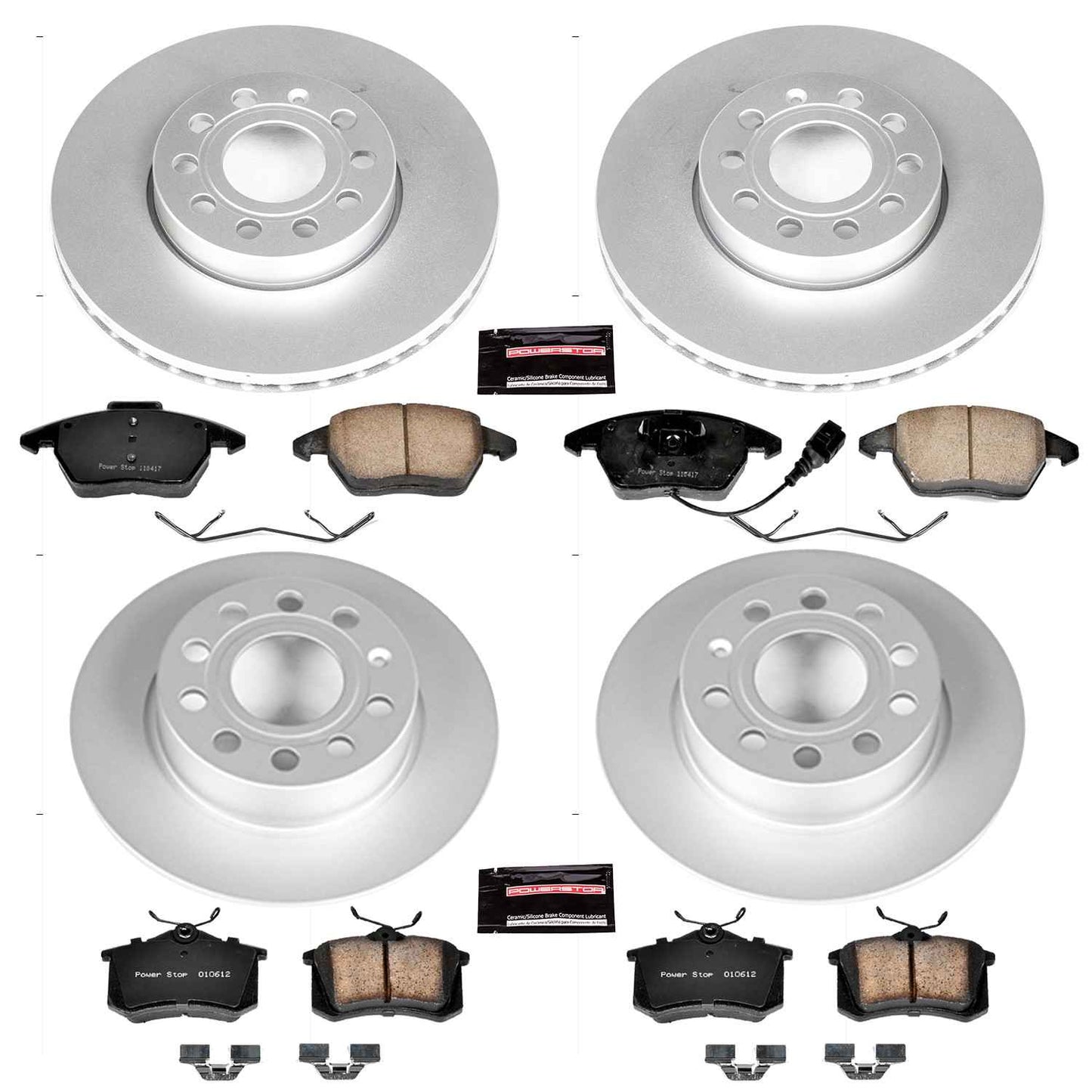 PowerStop Power Stop 10-12 Audi A3 Front & Rear Z23 Evolution Sport Coated Brake Kit CRK5749
