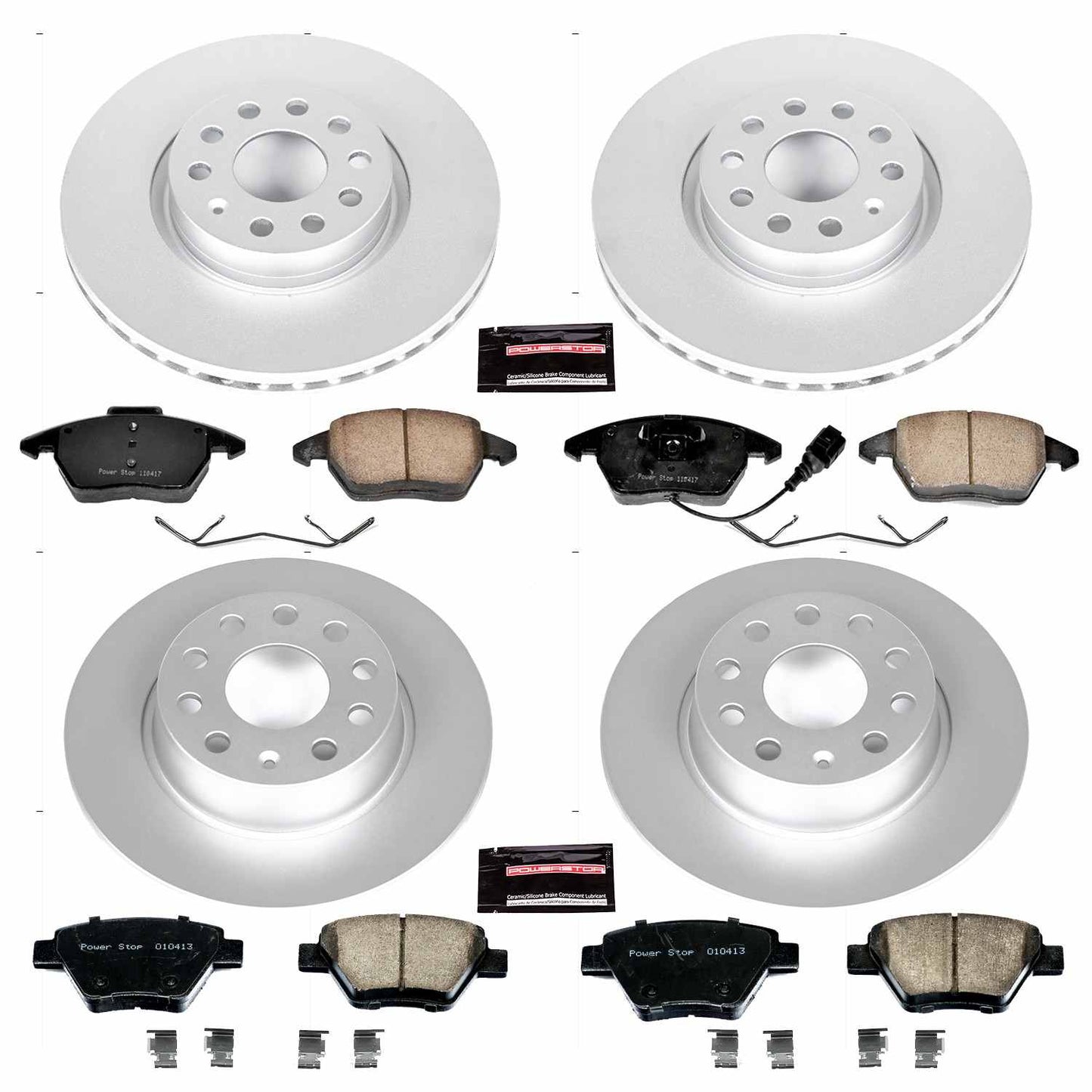 PowerStop Power Stop 10-12 Audi A3 Front & Rear Z23 Evolution Sport Coated Brake Kit CRK5801