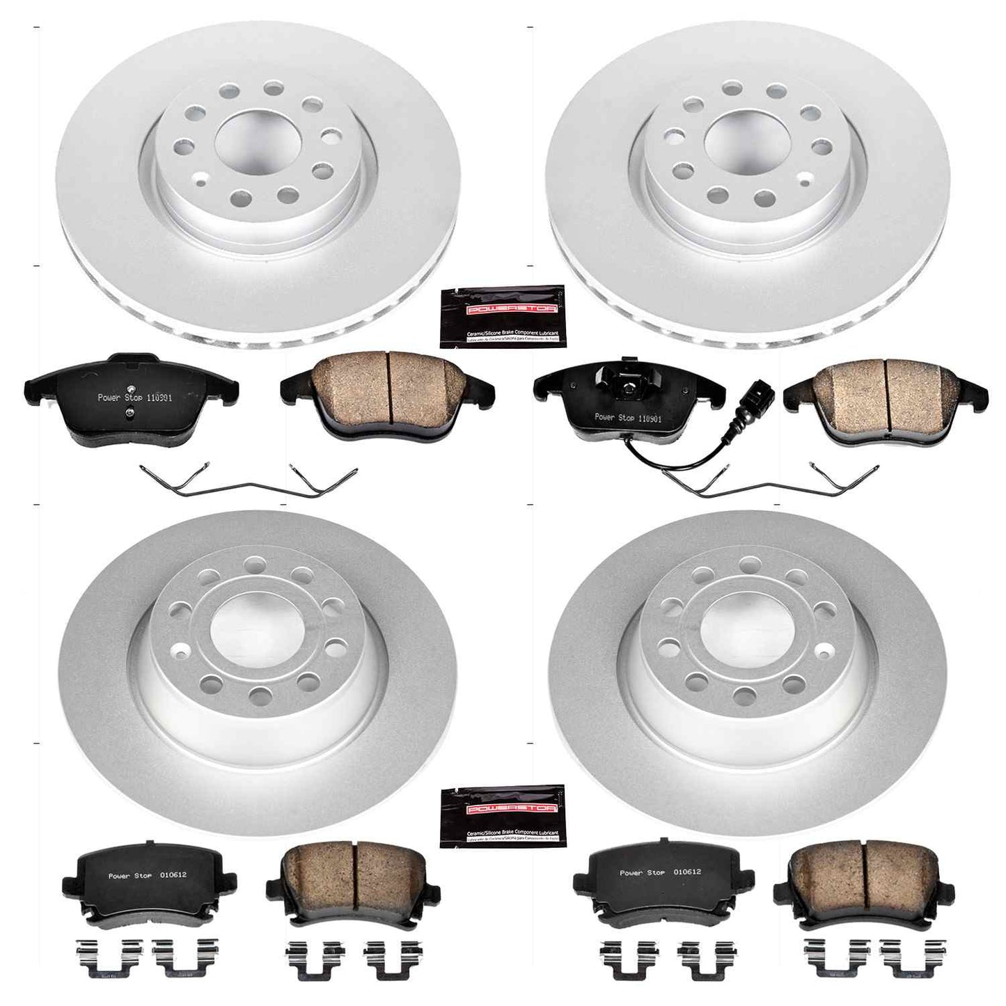 PowerStop Power Stop 2011 Volkswagen Tiguan Front & Rear Z23 Evolution Sport Coated Brake Kit CRK5802