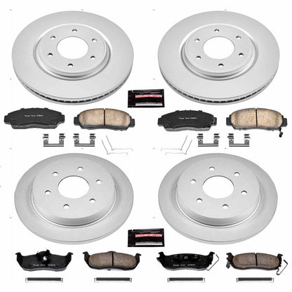 PowerStop Power Stop 12-15 Nissan Armada Front & Rear Z17 Evolution Geomet Coated Brake Kit CRK5822