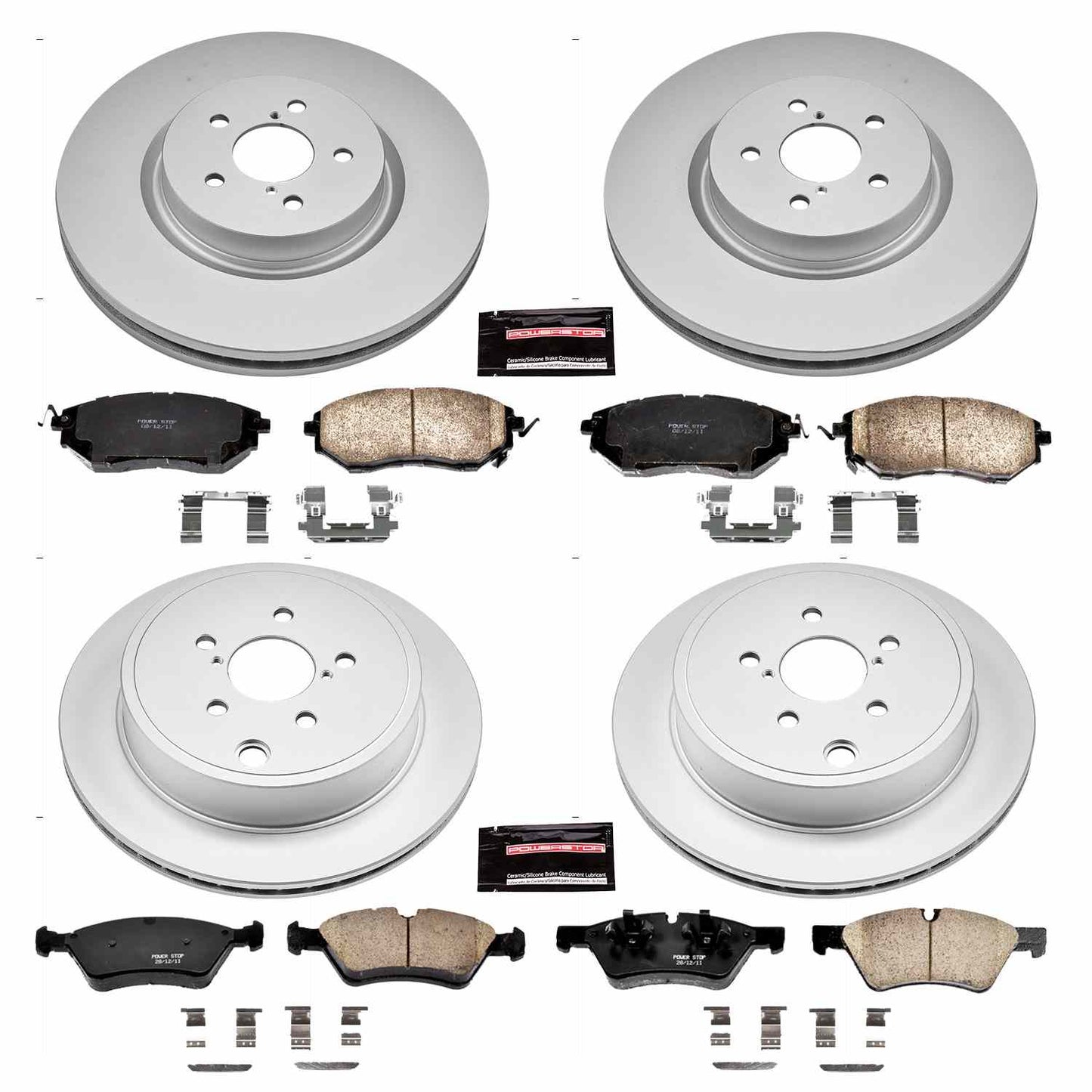 PowerStop Power Stop 10-14 Subaru Legacy Front & Rear Z17 Evolution Geomet Coated Brake Kit CRK5830