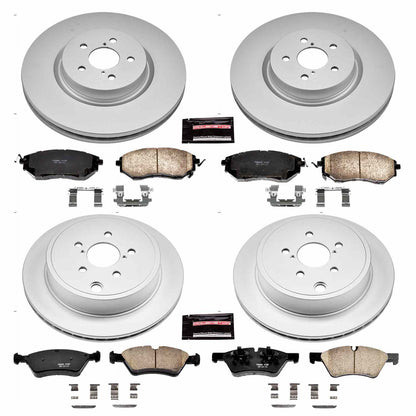 PowerStop Power Stop 10-14 Subaru Legacy Front & Rear Z17 Evolution Geomet Coated Brake Kit CRK5830