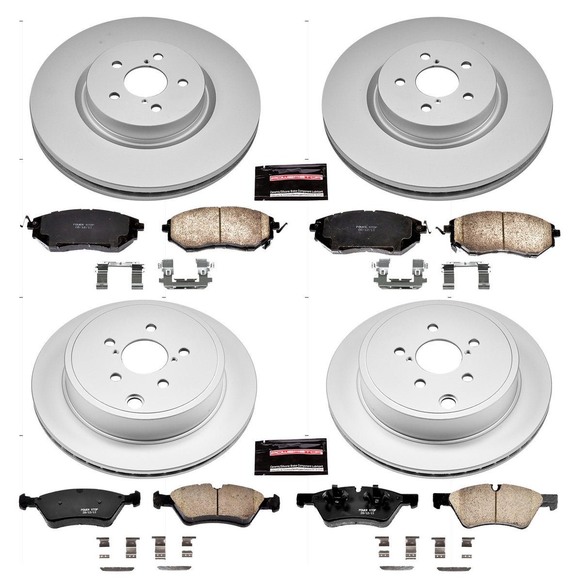PowerStop Power Stop 10-14 Subaru Legacy Front & Rear Z17 Evolution Geomet Coated Brake Kit CRK5830